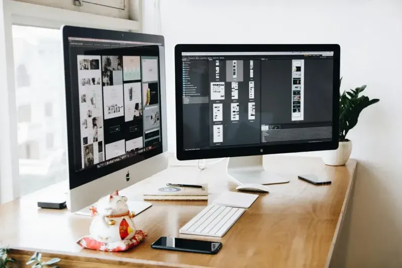 Computer and desk